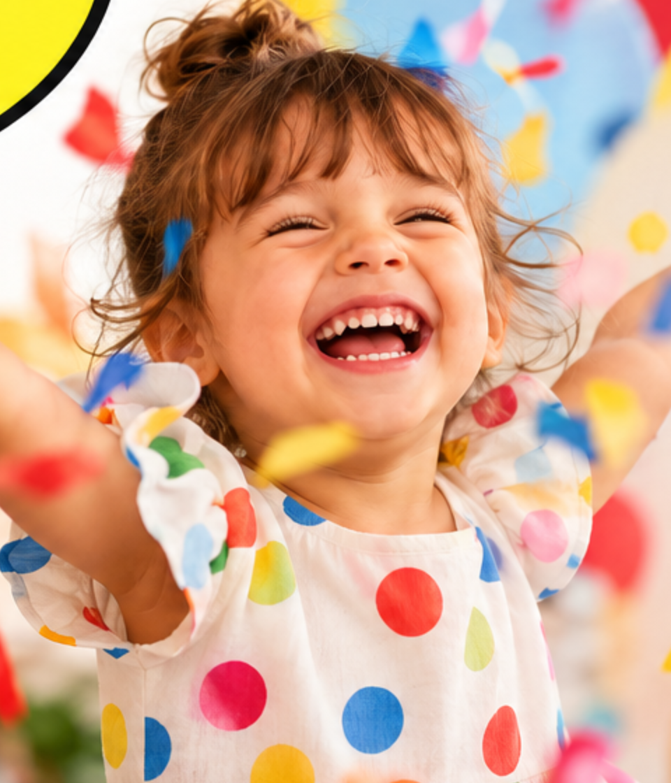 Criança sorrindo em festa